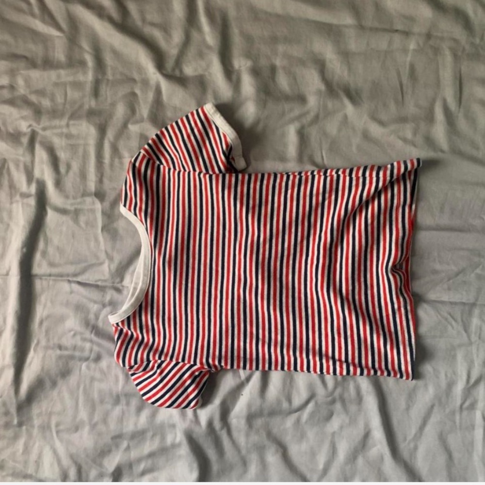 Striped Short Sleeve Tee - Red, White, and Black